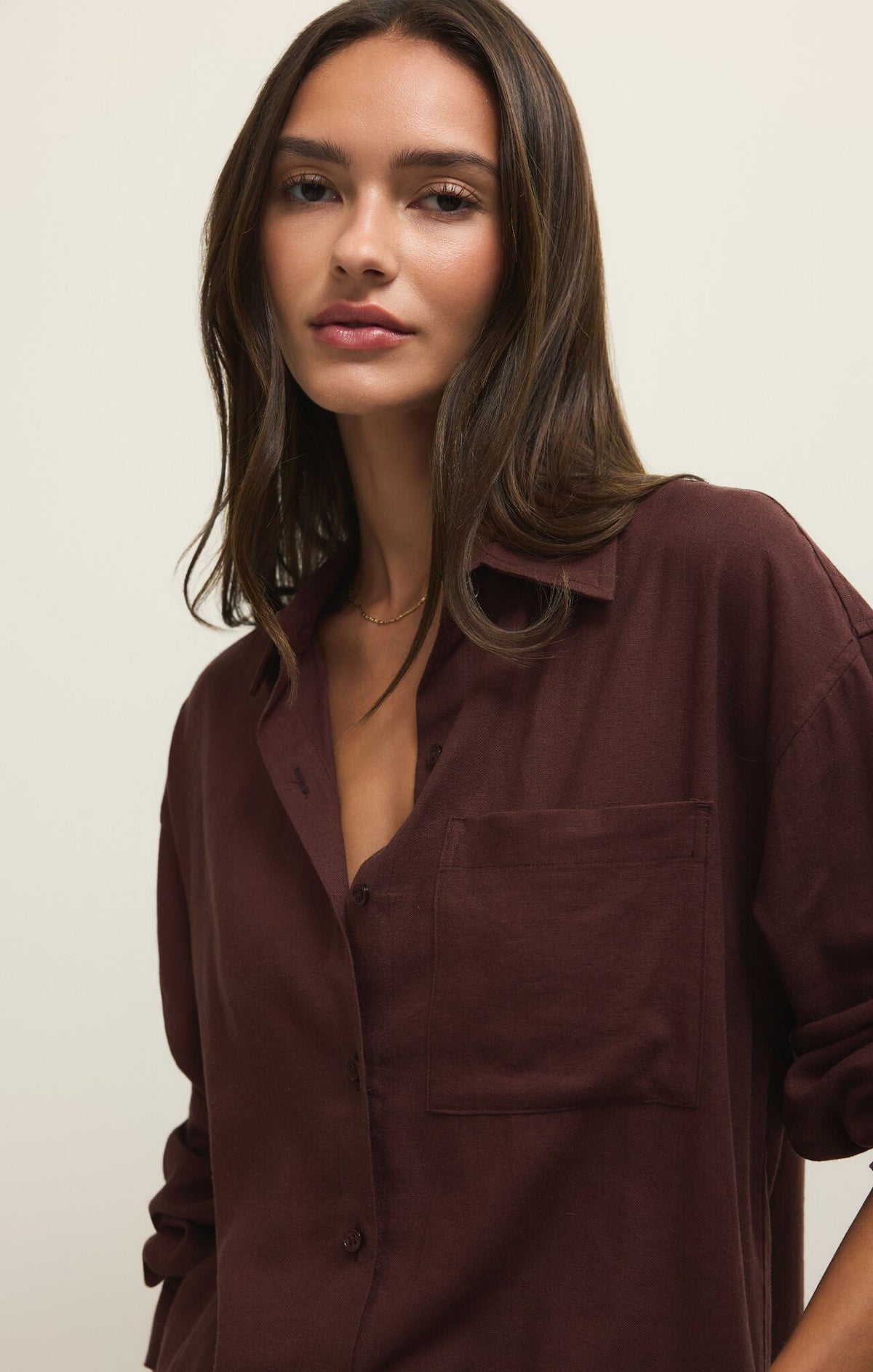 Alfie Button Up Shirt- Chocolate Cherry
