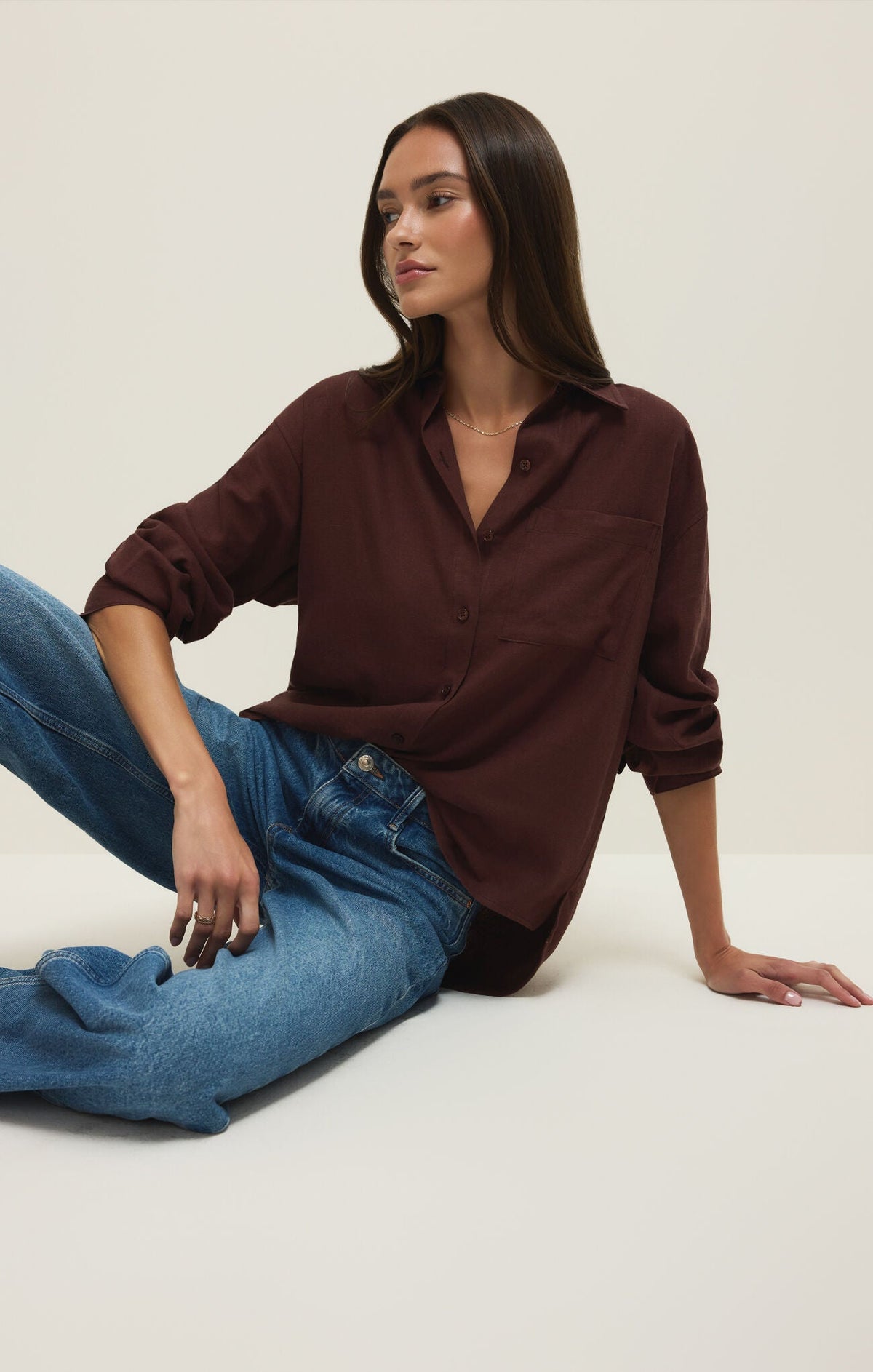Alfie Button Up Shirt- Chocolate Cherry