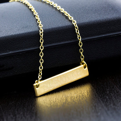Personalized Bar Necklace - 3 Colors-Free Engraving