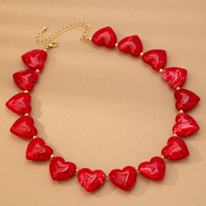 Large Heart Beaded Necklace
