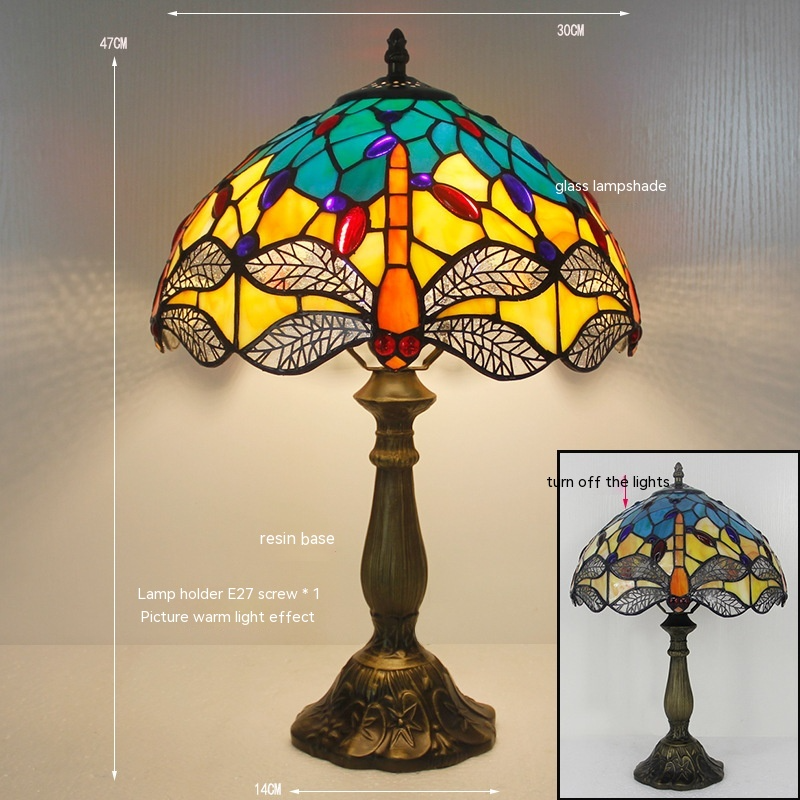 Tiffany Dragonfly Stone Table Lamp