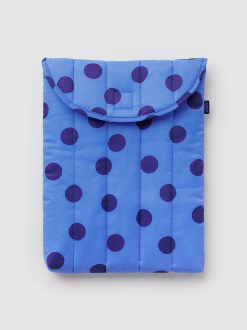 Puffy Laptop Sleeve 13"/14": Blue Polka Dot