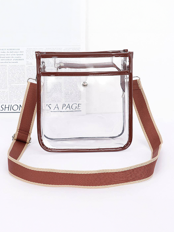 Transparent Bag with Strap: Brown
