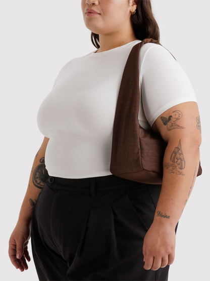 Small Nylon Meringue Bag: Coffee
