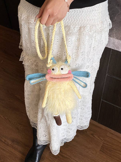 Crochet Big Mouth Elf Bag: Yellow