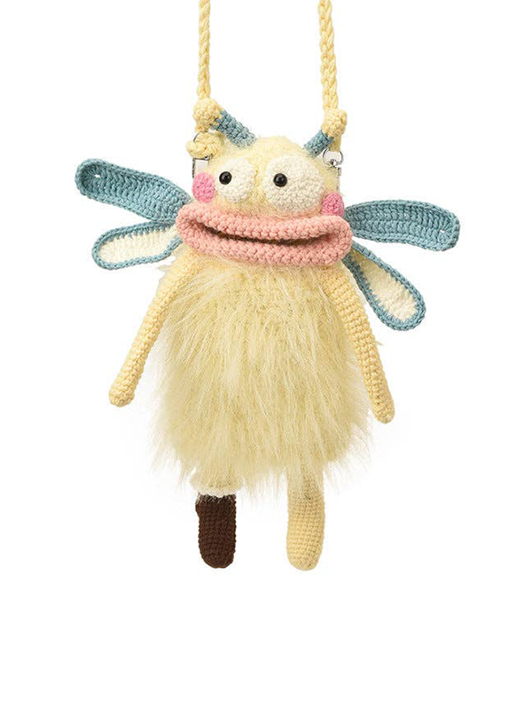 Crochet Big Mouth Elf Bag: Yellow