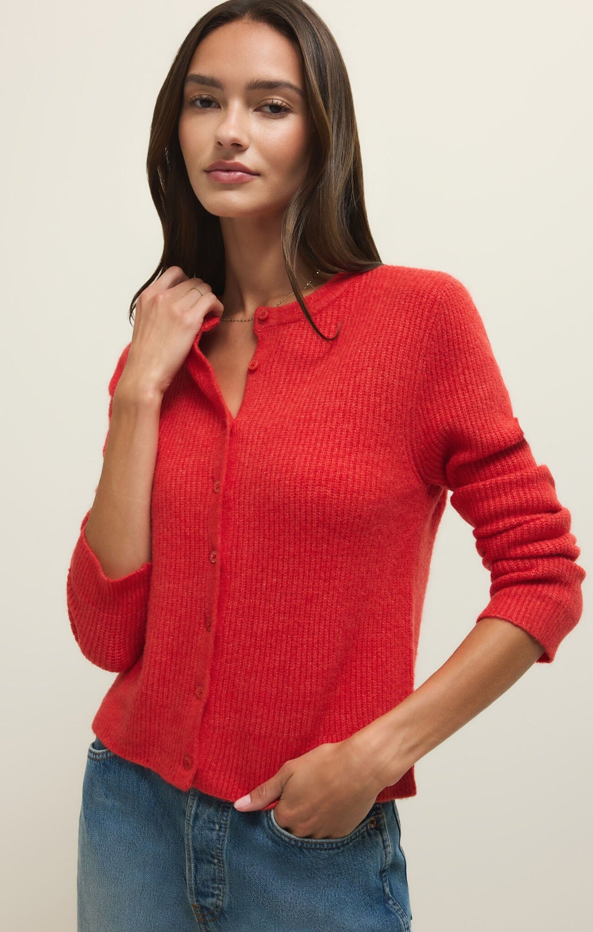 Medina Rib Cardigan - Lotus