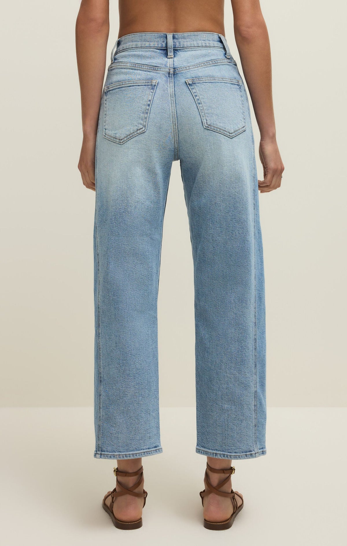 Luna High Rise Crop Bowed Denim