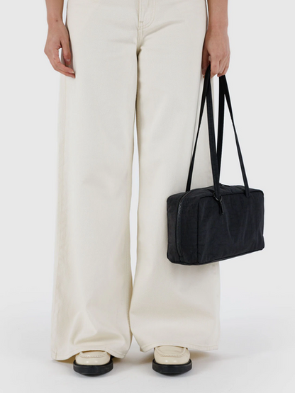 Nylon Bowler Bag: Black