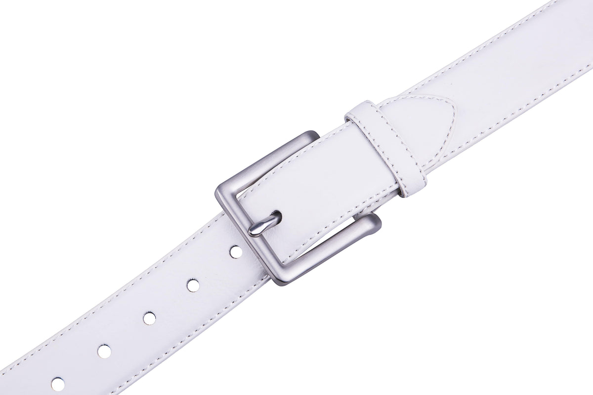 Bonded Leather Belt for Men – Nickel Buckle, 1.4" Strap