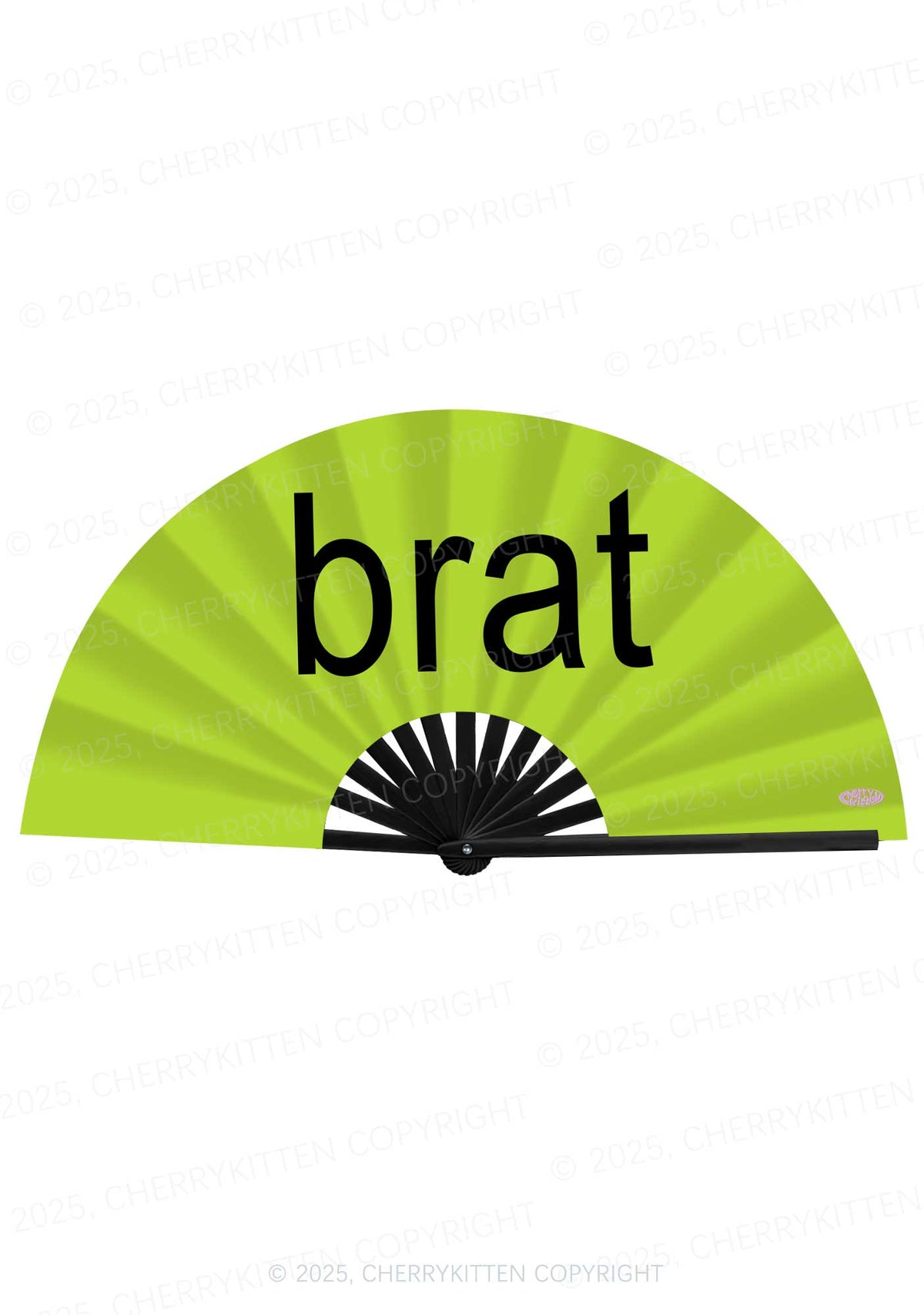 Green Brat Y2K Rave Hand Fan Cherrykitten