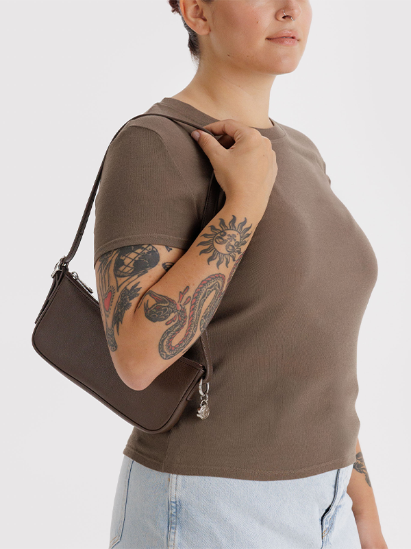 Recycled Leather Pochette: Brown (FINAL SALE)