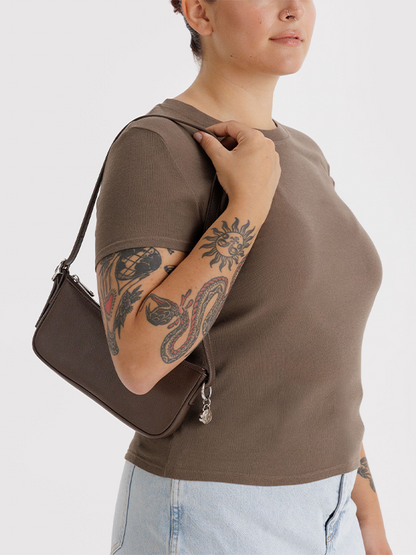 Recycled Leather Pochette: Brown (FINAL SALE)