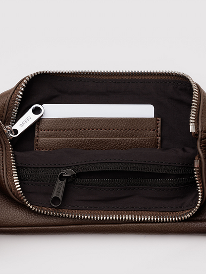 Recycled Leather Pochette: Brown (FINAL SALE)