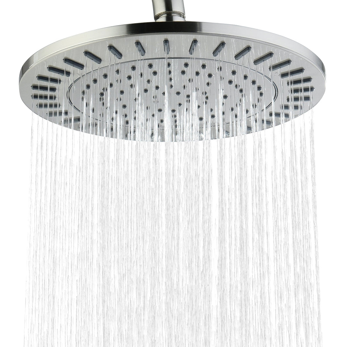 Bright Showers Waterfall Shower Head with Adjustable Angle and Anti-clogging Silicone Nozzles,9 inch