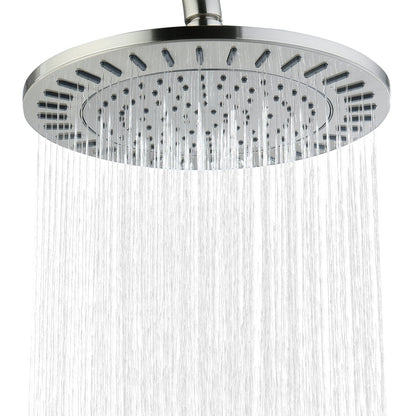 Bright Showers Waterfall Shower Head with Adjustable Angle and Anti-clogging Silicone Nozzles,9 inch