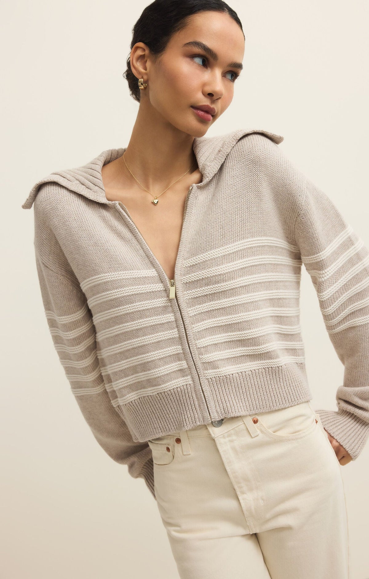 Kovac Sweater Jacket Natural Heather