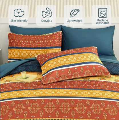 Boho King Comforter Set – 7 Piece Luxury Microfiber Bedding Ensemble