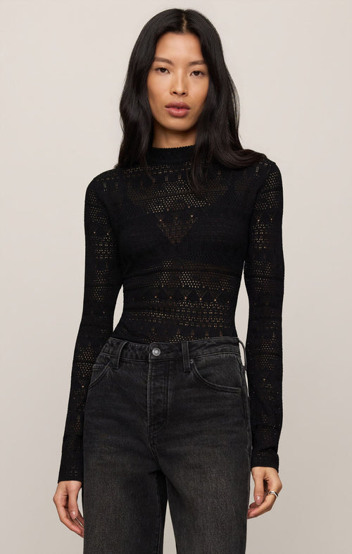 Avery Sweater Top - Black