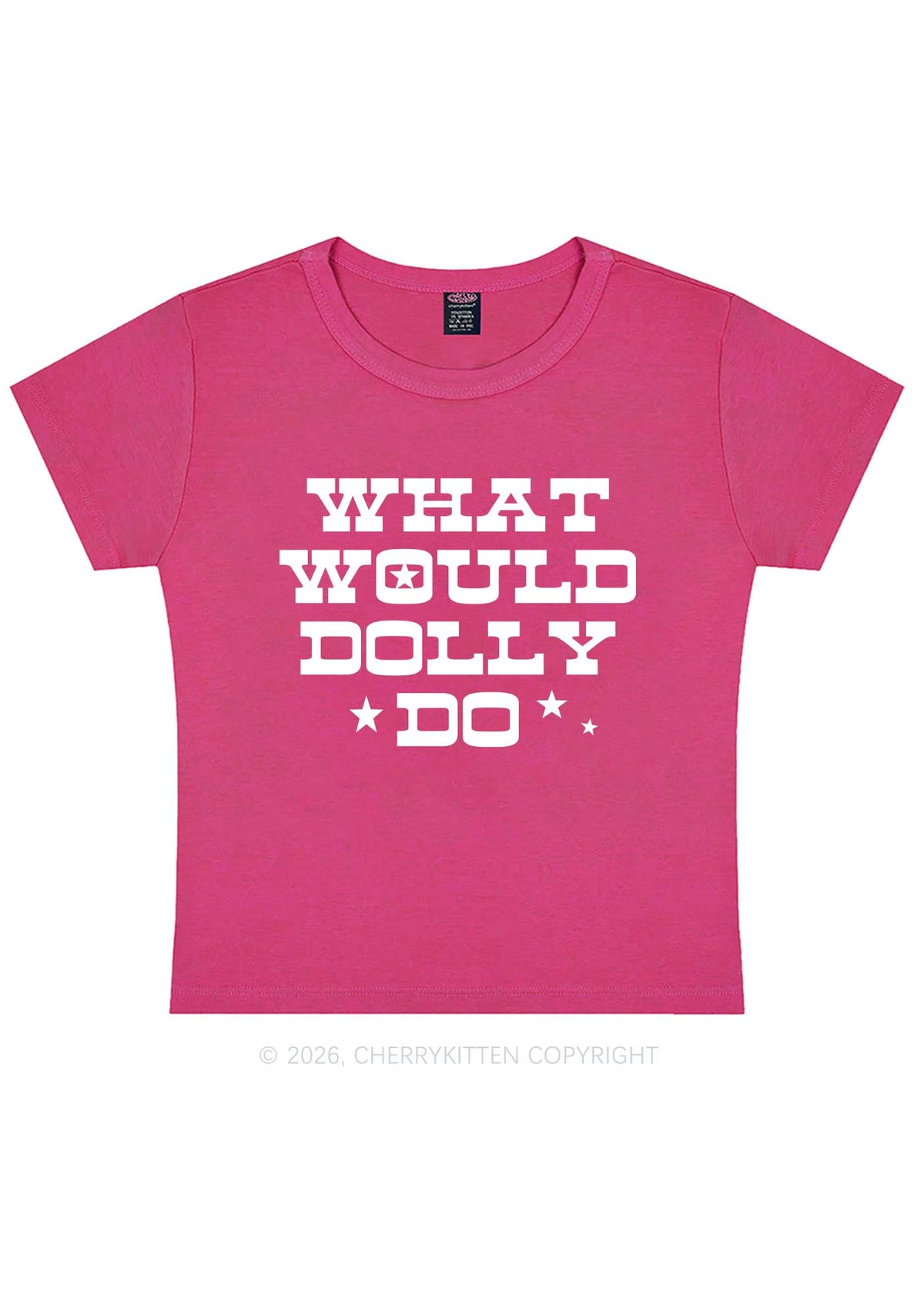 What Would Doll Do Y2K Baby Tee Cherrykitten
