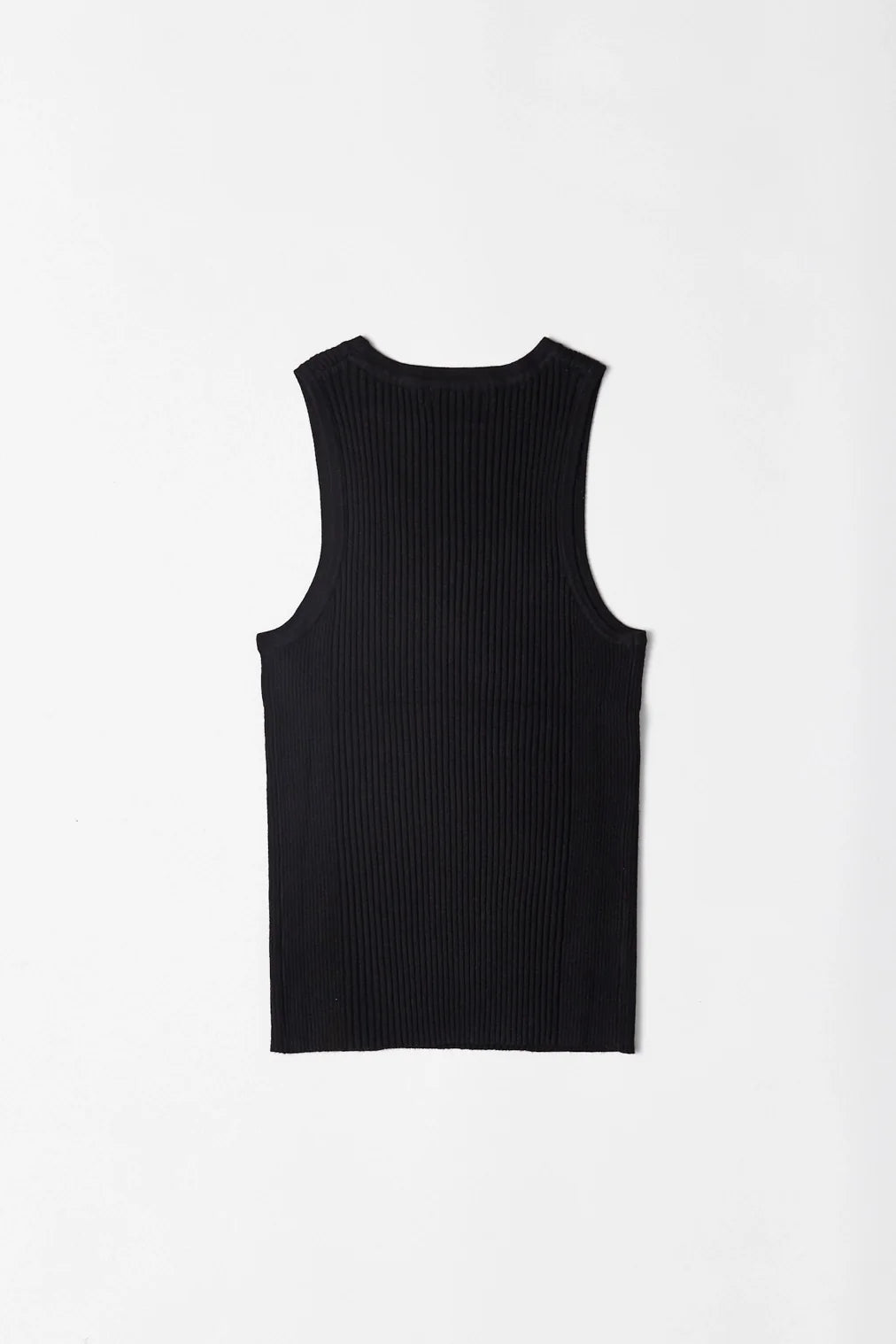 Black Ribbed Row Top