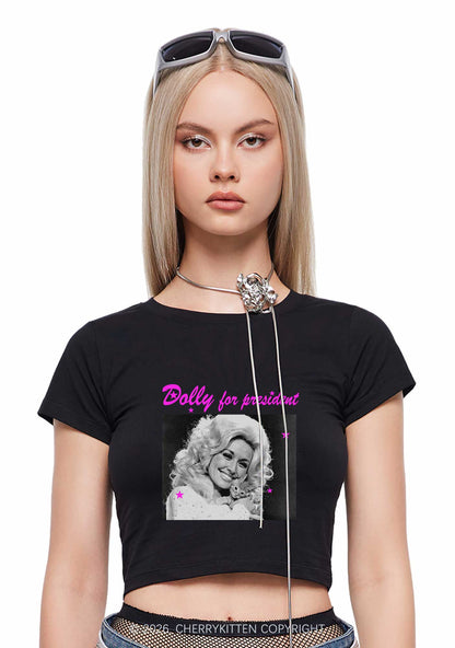 Doll For President Y2K Baby Tee Cherrykitten
