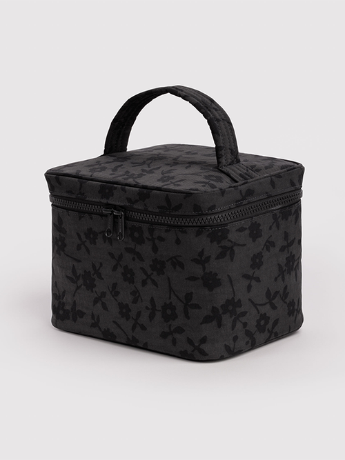 Large Cosmetic Case: Charcoal Ditsy Floral
