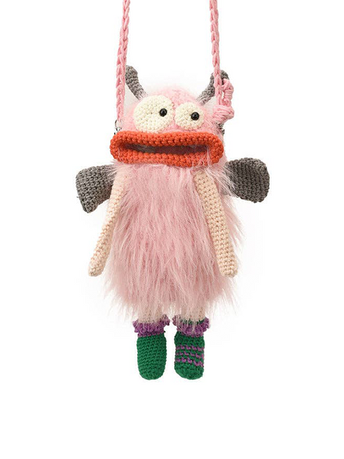 Crochet Big Mouth Elf Bag: Pink