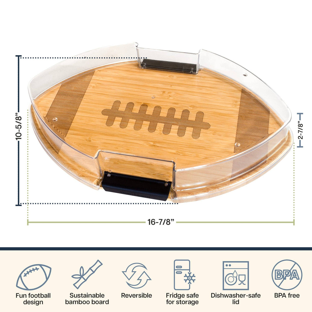 Football Charcuterie Board with Lid
