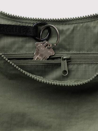 Medium Nylon Crescent Bag: Caper