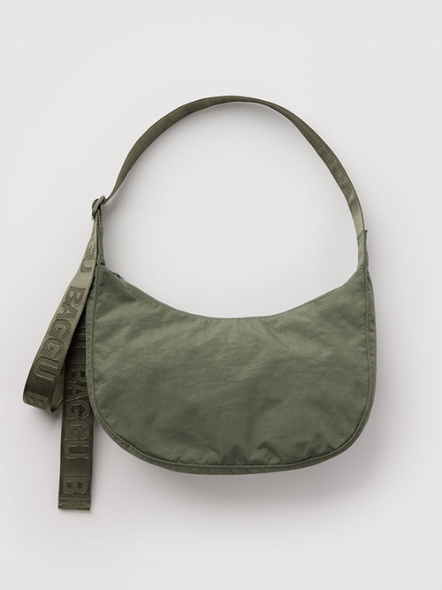 Medium Nylon Crescent Bag: Caper