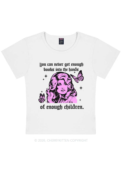 Get Enough Books Into Children Y2K Baby Tee Cherrykitten