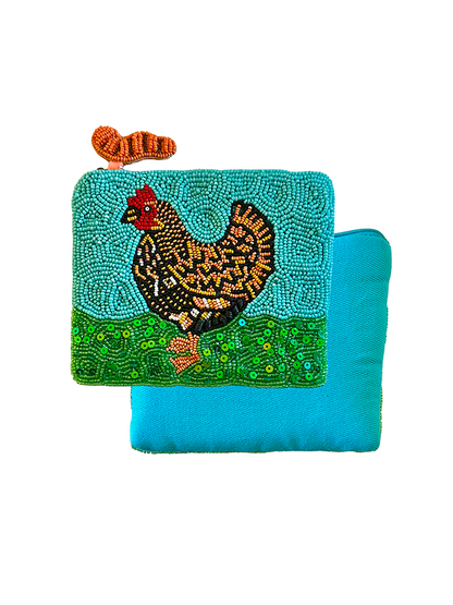 Beaded Coin Purse: Chicken