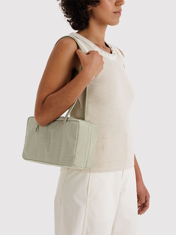 Nylon Bowler Bag: Celadon