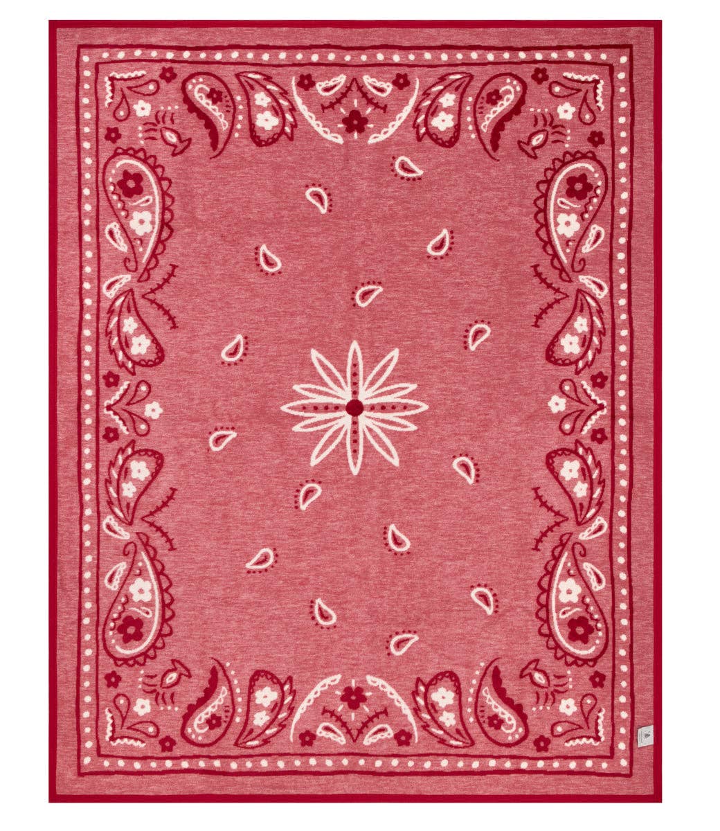 Vintage Bandana Blanket - Red