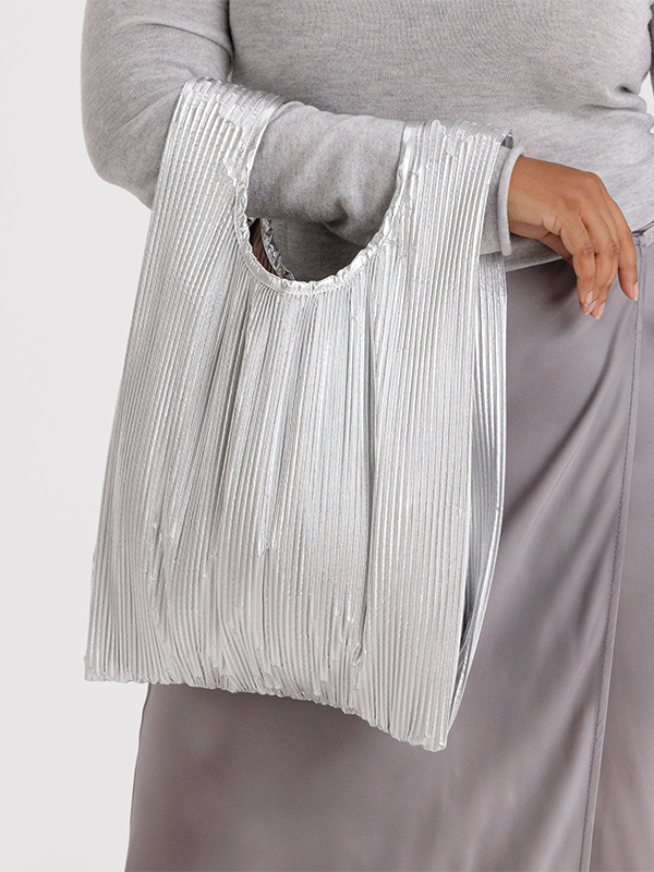 Pleated Baggu: Chrome Metallic (FINAL SALE)