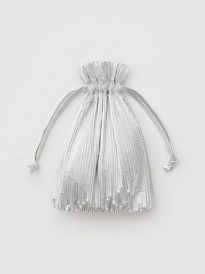 Pleated Baggu: Chrome Metallic (FINAL SALE)