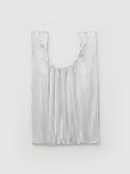 Pleated Baggu: Chrome Metallic (FINAL SALE)