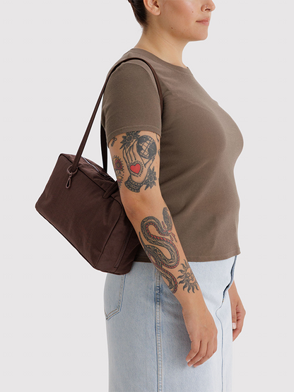 Nylon Bowler Bag: Coffee