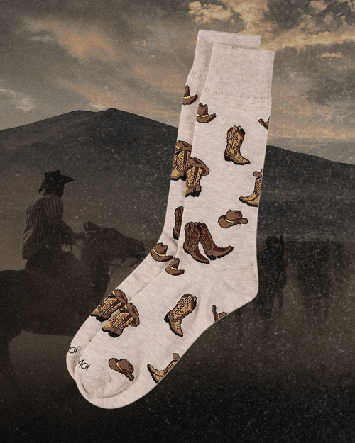 Cowboy Boots Men's Bamboo Crew Socks