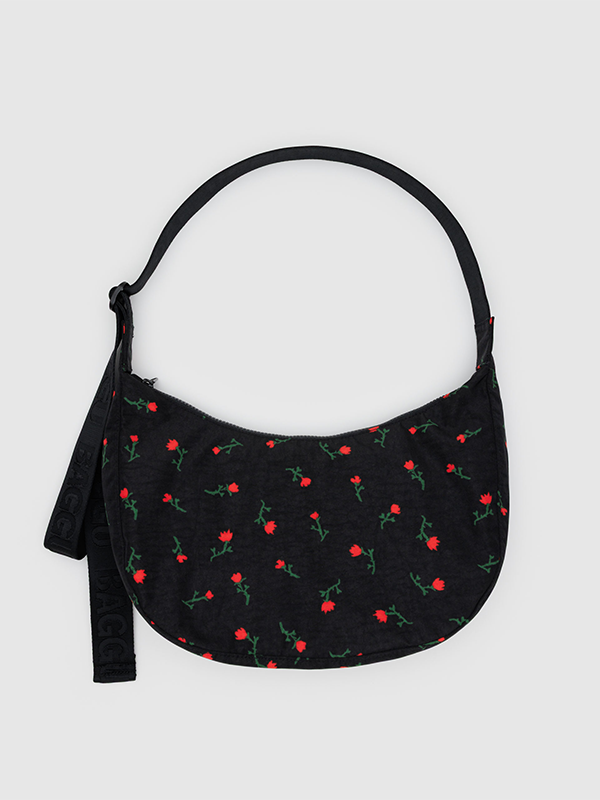 Medium Nylon Crescent Bag: Painted Wildflower