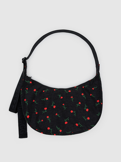 Medium Nylon Crescent Bag: Painted Wildflower