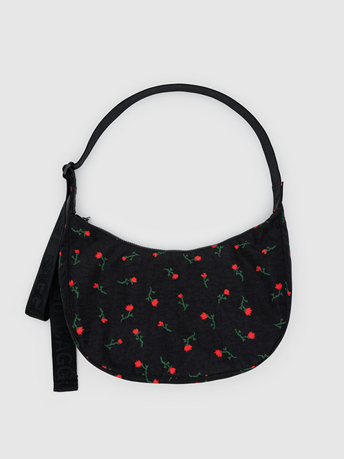 Medium Nylon Crescent Bag: Painted Wildflower