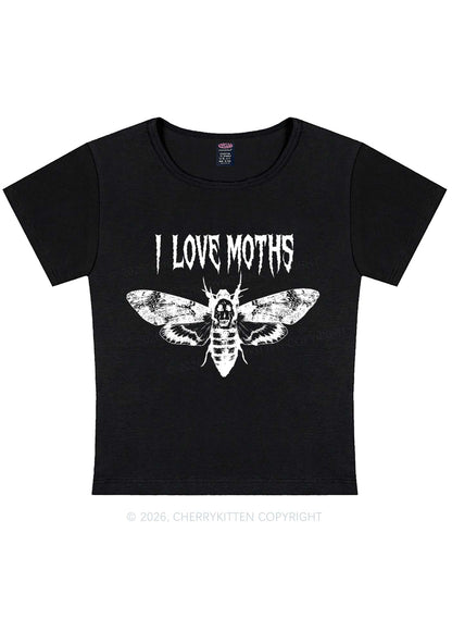 Halloween I Love Moths Y2K Baby Tee Cherrykitten