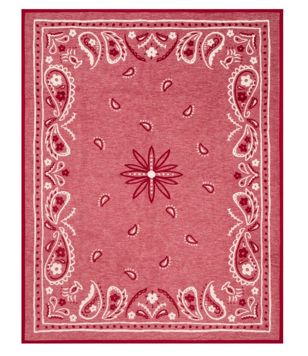 Vintage Bandana Blanket - Red