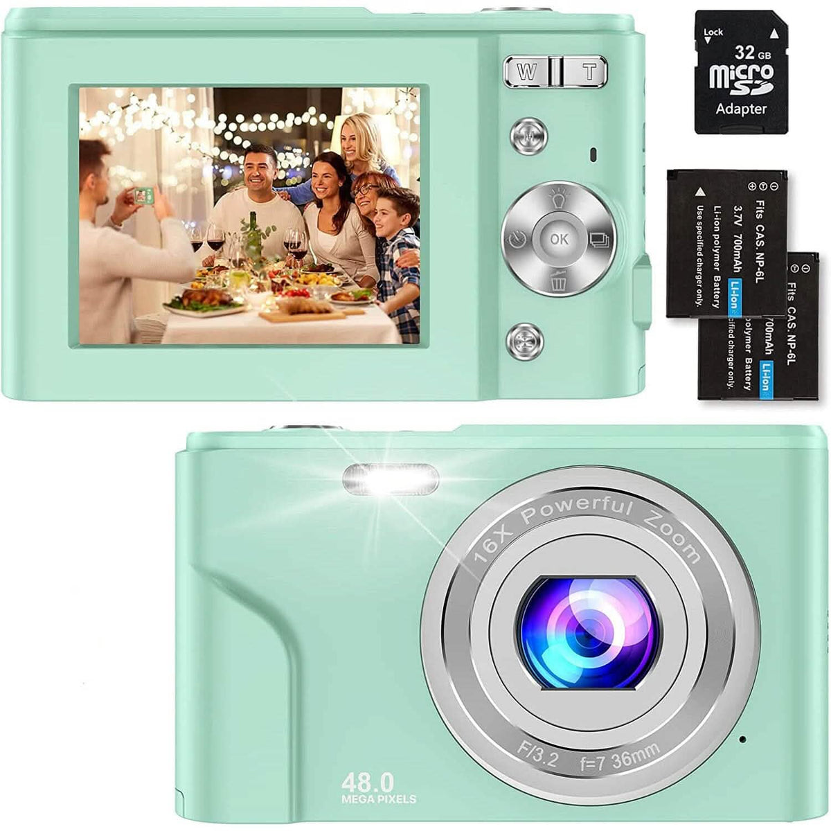 Digital Baby Camera 1080P 48MP with 32GB SD Card