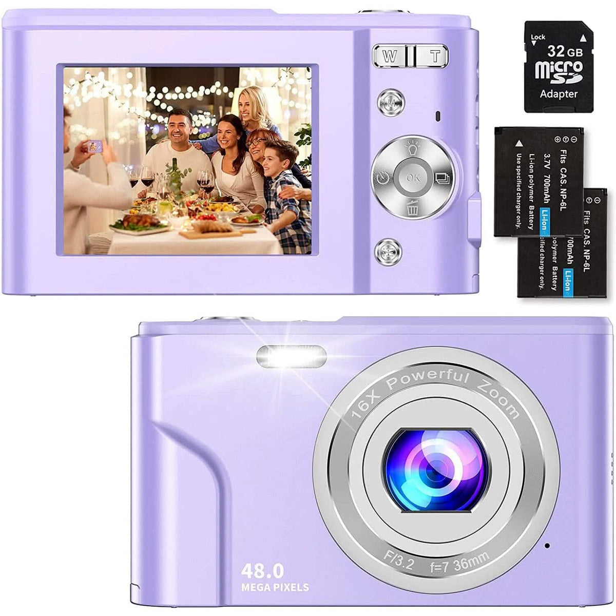 Digital Baby Camera 1080P 48MP with 32GB SD Card