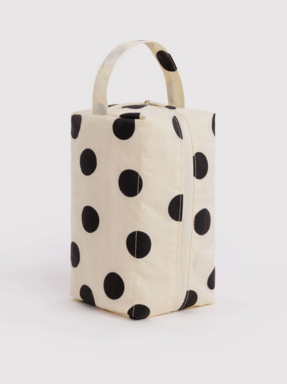 Dopp Kit: Cream and Black Polka Dot