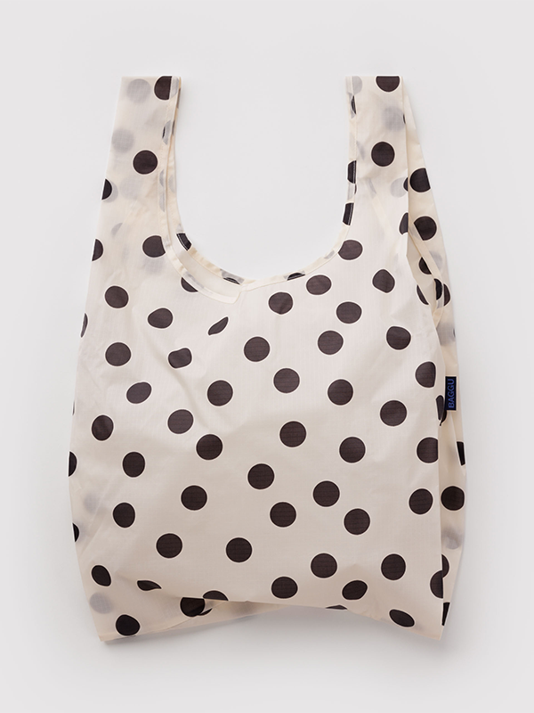 Standard Baggu: Cream and Black Polka Dot
