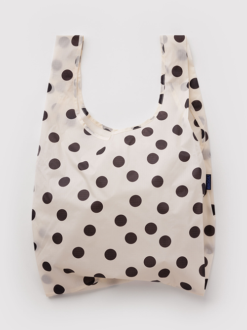 Standard Baggu: Cream and Black Polka Dot